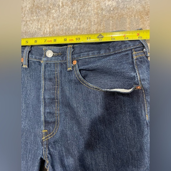 Levi’s 501 Button Fly Jeans Men’s 32x29 100% Cotton Dark Wash Straight Leg EUC - Picture 10 of 12